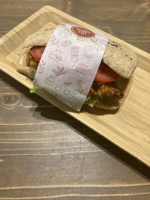 Chipotle tofu sandwich   at Tökmag Vegan Street Food in Budapest