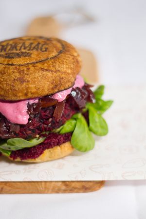 Beetroot Burger at Tökmag Vegan Street Food in Budapest