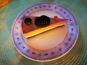 Lavender-lemon cake at Tökmag Vegan Street Food in Budapest