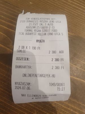  at Tökmag Vegan Street Food in Budapest