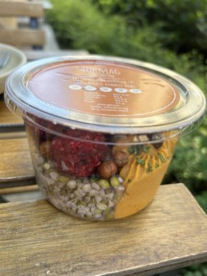 Sweet potato hummus bowl  at Tökmag Vegan Street Food in Budapest