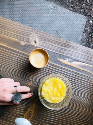 Vanilla Tapioca with pineapple 🔥 at Tökmag Vegan Street Food in Budapest
