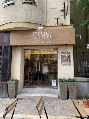 Outside at Tökmag Vegan Street Food in Budapest