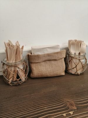 Eco cutlery at Tökmag Vegan Street Food in Budapest