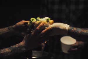 vegan hot-dog at Seitan Threat in Wroclaw