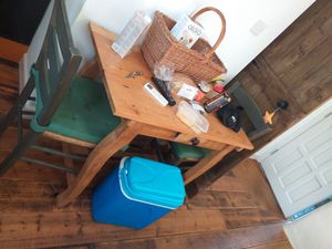 Breakfast table (should have taken the pic before unloading our stuff) at Planted - Vegan Self-Catering Studio in St Agnes