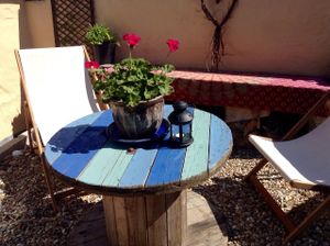 Private garden space at Planted - Vegan Self-Catering Studio in St Agnes