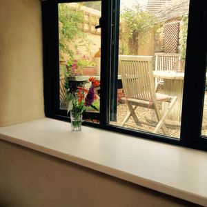 View out onto your private garden. at Planted - Vegan Self-Catering Studio in St Agnes