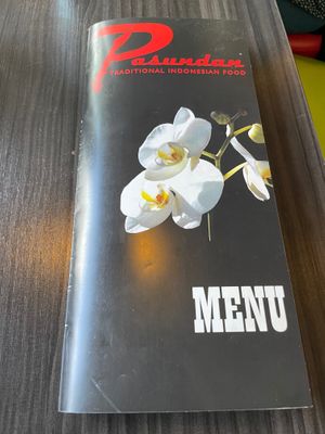 Pasundan menu front at Pasundan in Nijmegen