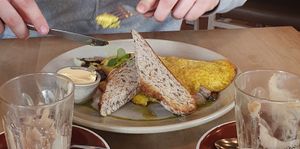 Vegan omelette (made with a tofu batter) at C1 Espresso in Christchurch