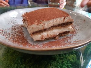 Dessert: tiramisu (awesome) at Pizzi & Dixie in Madrid