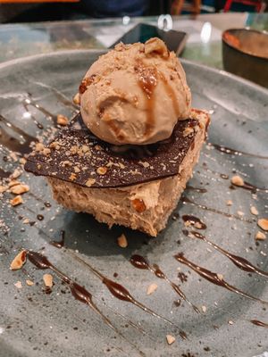 Ferrero rocher cake must try!!! at Pizzi & Dixie in Madrid