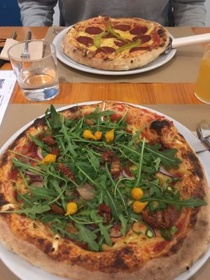 Dixie and Pepperoni & Chili Peppers  at Pizzi & Dixie in Madrid