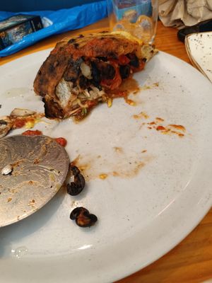 the  calzone leftovers at Pizzi & Dixie in Madrid