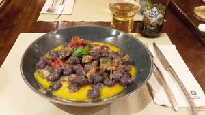 Purple Gnocchi at Pizzi & Dixie in Madrid