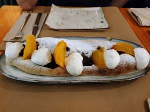 Sweet Calzone (to share, because is too big) at Pizzi & Dixie in Madrid