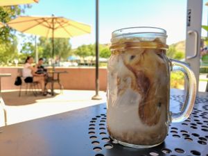 Iced latté at Lola's Cafe in Ladera Ranch
