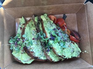 Avocado Toast Togo :)  at Lola's Cafe in Ladera Ranch
