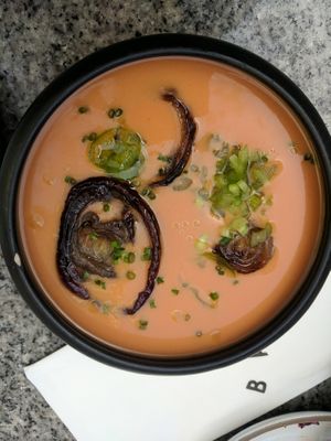 Cherry tomato Gazpacho  at Bana in Tel Aviv