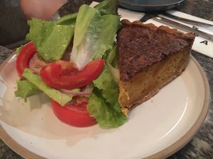 Cashew quiche at Bana in Tel Aviv
