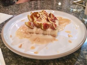 Fig-almonds tart at Bana in Tel Aviv