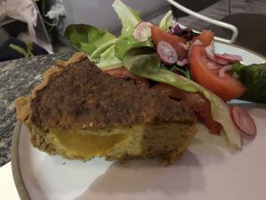 Cashew quiche at Bana in Tel Aviv