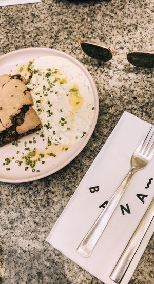 Oat savory bake at Bana in Tel Aviv