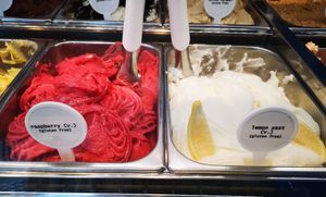 Raspberry Sorbet, and Lemon Zest at Gelato Papa in Preston