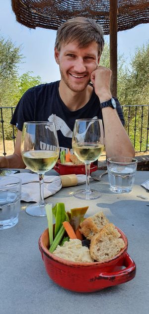 Hummus at Vegan Agrivilla I Pini in San Gimignano