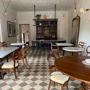 Indoor dining room  at Vegan Agrivilla I Pini in San Gimignano