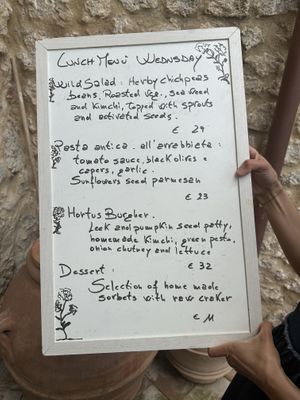 Lunch menu   at Vegan Agrivilla I Pini in San Gimignano