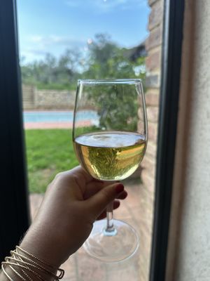 Dinner and wine   at Vegan Agrivilla I Pini in San Gimignano