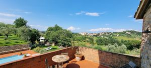 View from our terrace at Vegan Agrivilla I Pini in San Gimignano