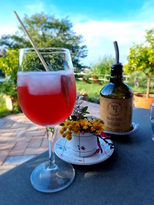 Mocktail at Vegan Agrivilla I Pini in San Gimignano