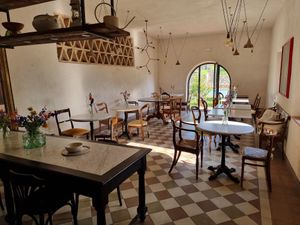 Inside dining room at Vegan Agrivilla I Pini in San Gimignano