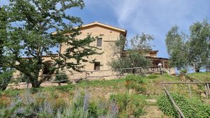 The farm house/hotel at Vegan Agrivilla I Pini in San Gimignano