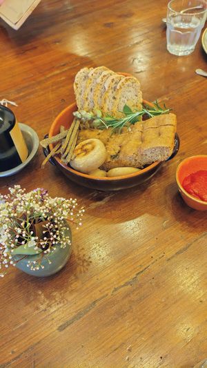 Such tasty homemade bread & homemade ketchup ❤️ at Vegan Agrivilla I Pini in San Gimignano