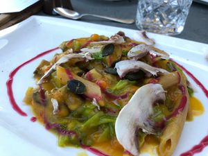 Pasta mit Kürbissosse at Vegan Agrivilla I Pini in San Gimignano