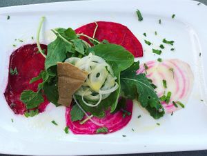 Part of the 4 course Dinner  at Vegan Agrivilla I Pini in San Gimignano