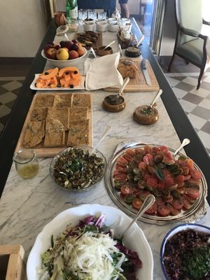 Part of the breakfast buffet  at Vegan Agrivilla I Pini in San Gimignano