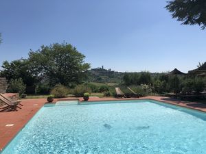View to San Gimignano at Vegan Agrivilla I Pini in San Gimignano