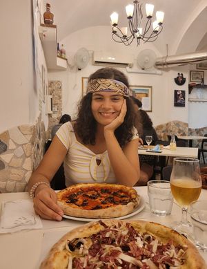 a satisfied vegan☺ at La Taverna di Pulcinella in Pisa