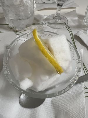 Sorbetto al limone  at La Taverna di Pulcinella in Pisa
