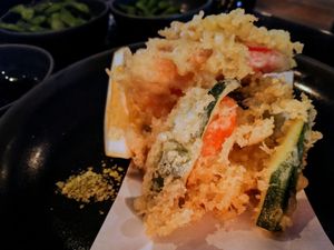 Vegan Set, Course 2 - Tempura Vegetables at Ebisu in Auckland