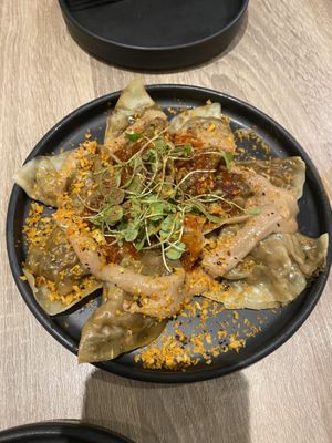 Shiitake truffle dumplings at Beyond Sushi in New York City