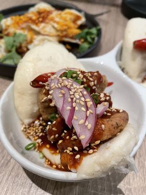 Fried Chick’n bao bun at Beyond Sushi in New York City