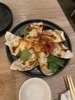 Chicken dumplings  at Beyond Sushi in New York City