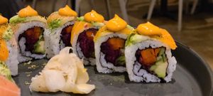 Rainbow roll won the night! The best sushi roll we have ever had! at Beyond Sushi in New York City