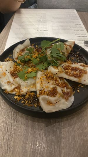 Chickn dumplings  at Beyond Sushi in New York City