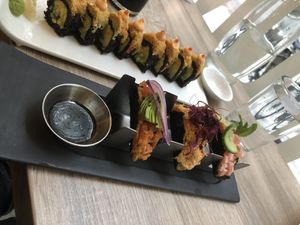 Nori taco sampler 15  at Beyond Sushi in New York City